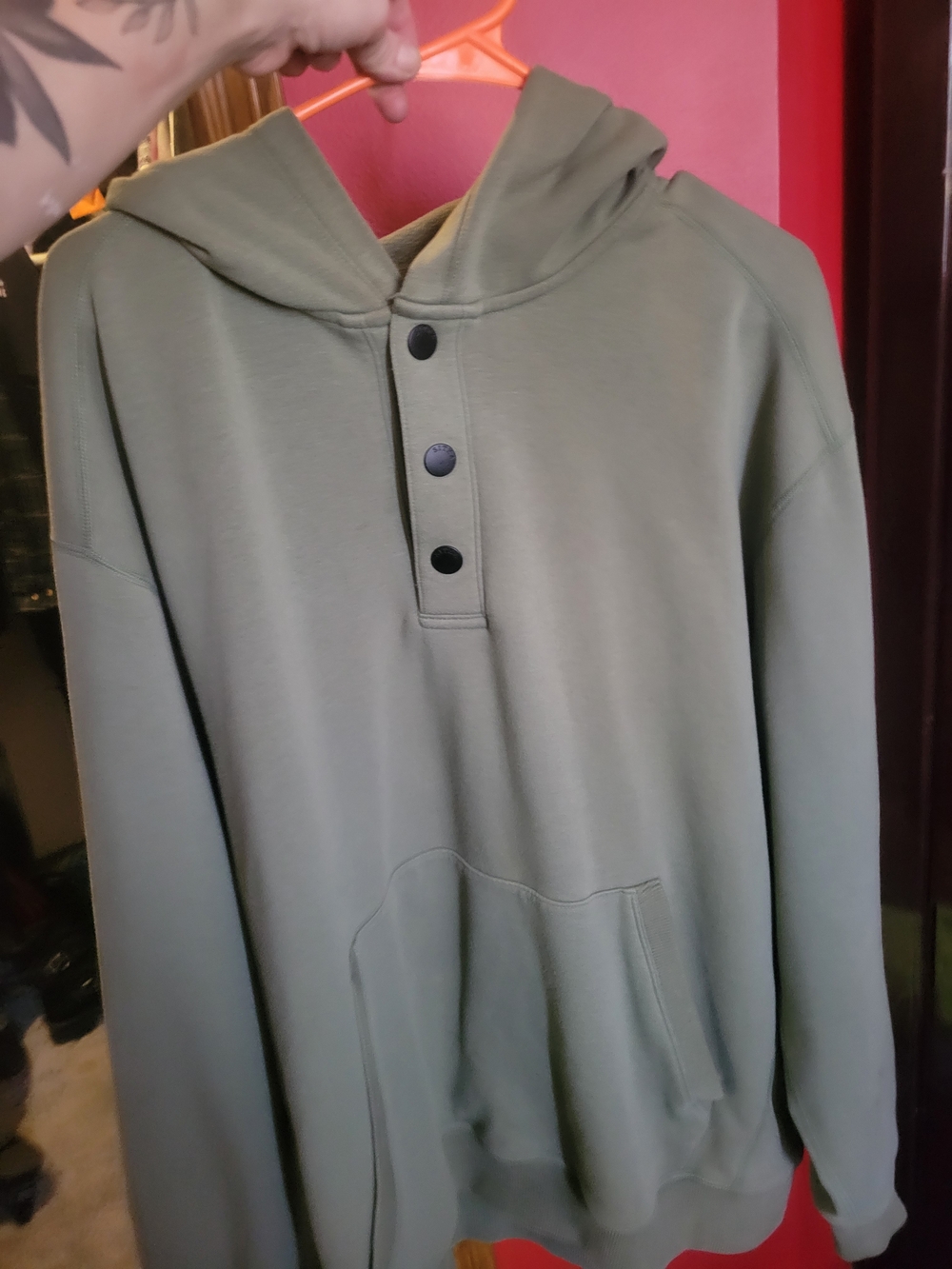 Sitka Gear Men's Olive Hooded Pullover with Snap Placket